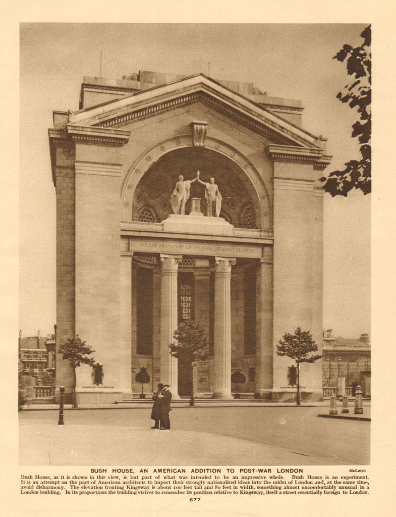 Bush House, Aldwych, before construction of surrounding buildings 1926 print